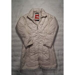 The North Face Womens Metropolis Parka Quilted Down Puffer Jacket Cream Small
